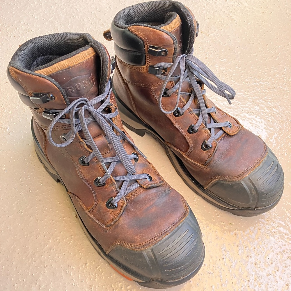 Water proof leather work boots comp toe